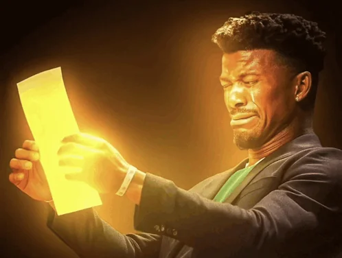 Person holding paper and crying reaction meme
