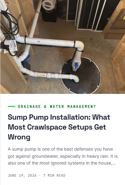 Sump pump install crawlspace mistakes blog post preview