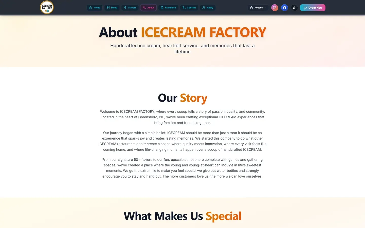 ICECREAM Factory about page