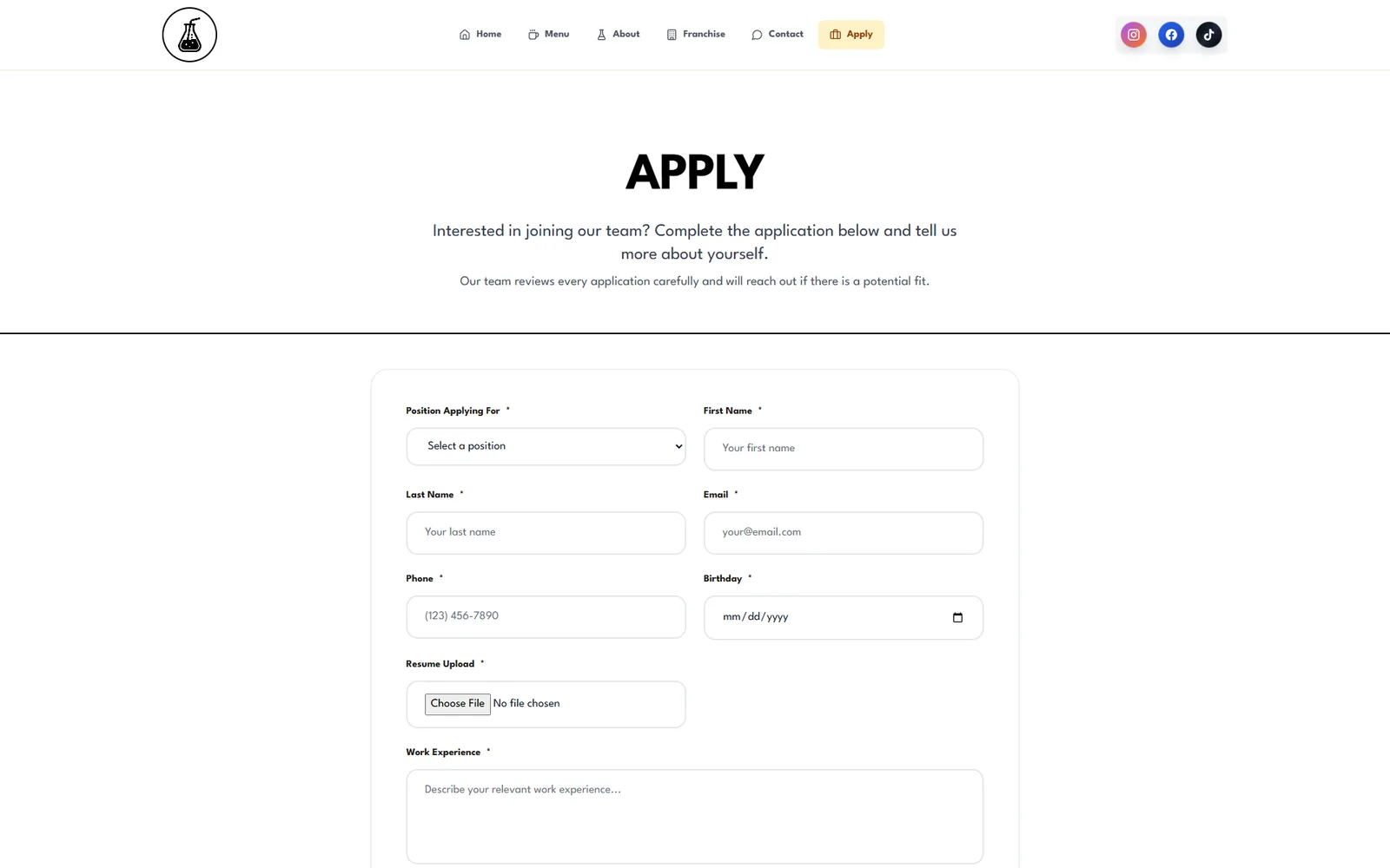 SIP LAB apply page