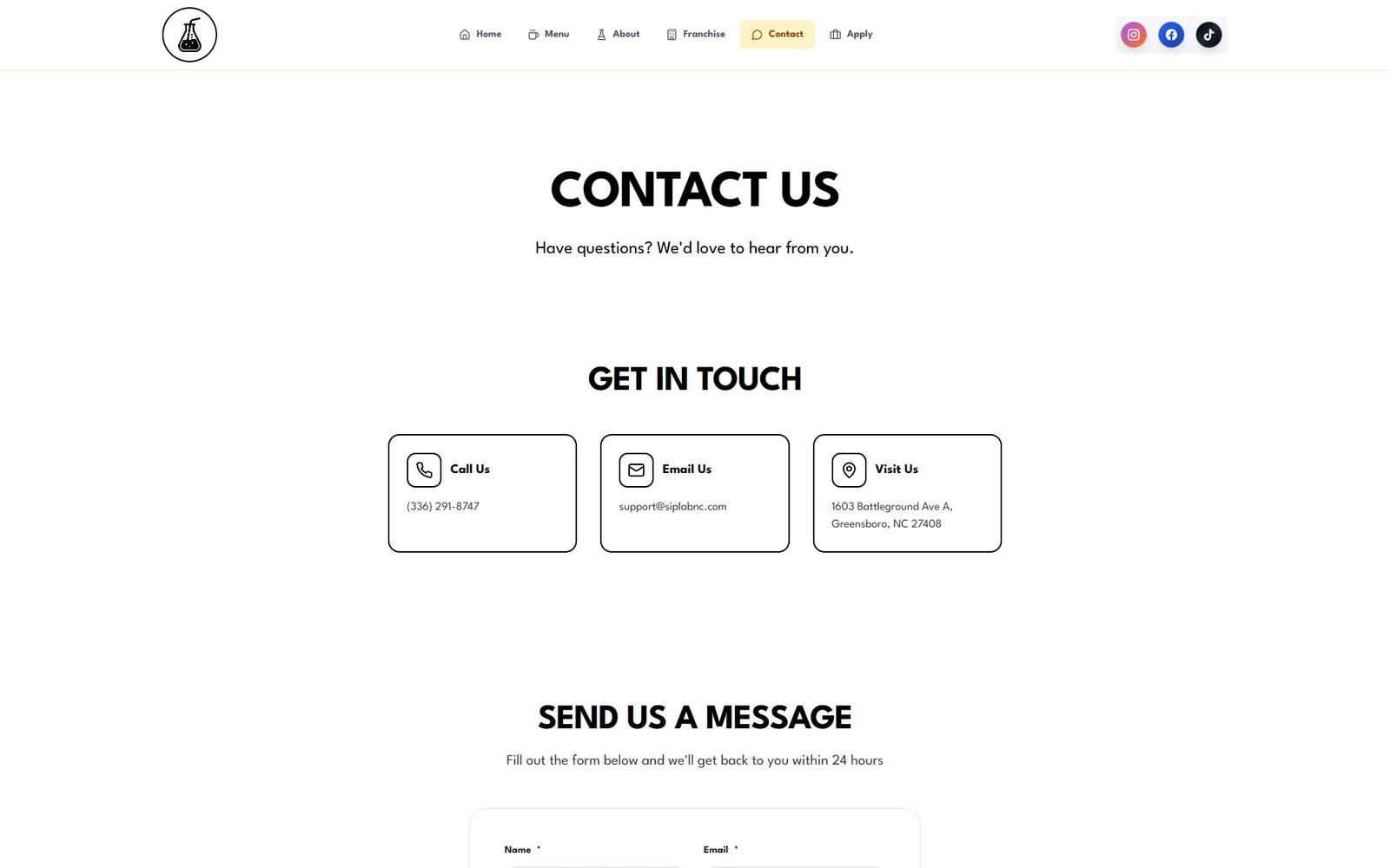 SIP LAB contact page