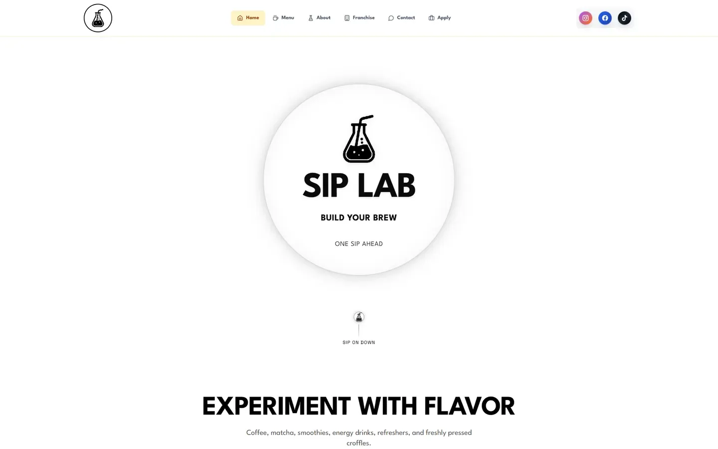SIP LAB homepage desktop