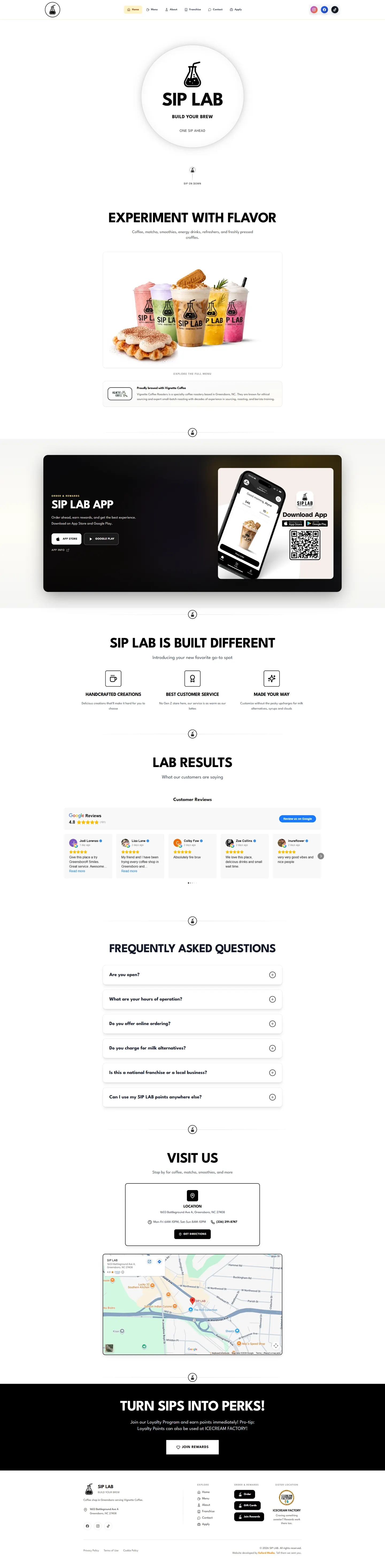 SIP LAB homepage desktop