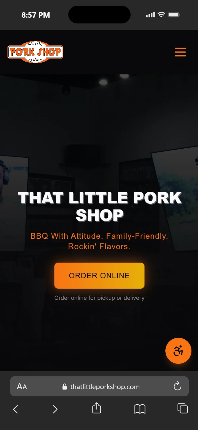 That Little Pork Shop mobile site preview
